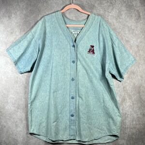 Vintage Alabama Crimson Tide Jersey Womens Plus Size Blue Button Front Y2K 90s